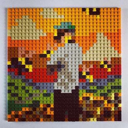 Blonde Buildable Brick Art